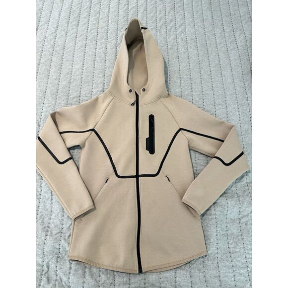 Alphalete Men’s Elements Full Zip Hoodie Jacket Size Small Taupe Tan Activewear - Picture 1 of 16